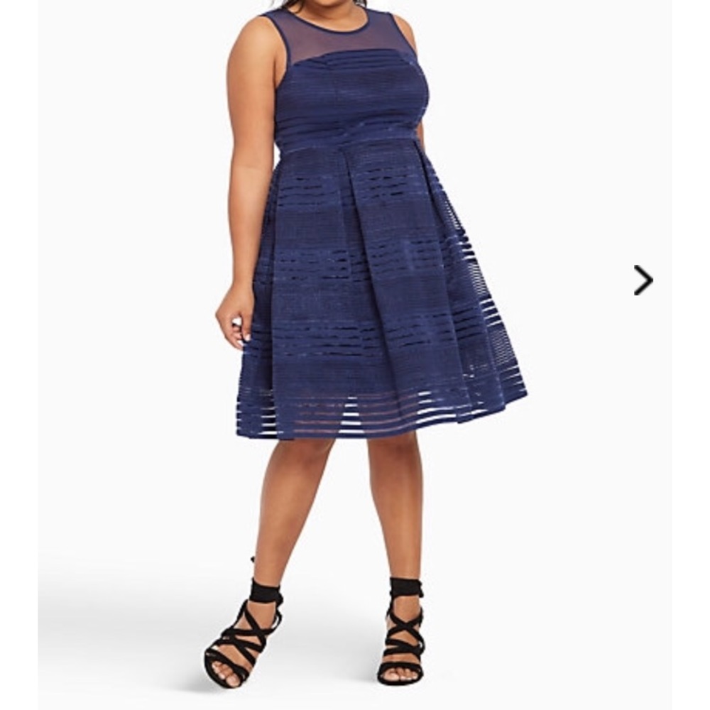 Torrid Elastic Striped Skater Dress